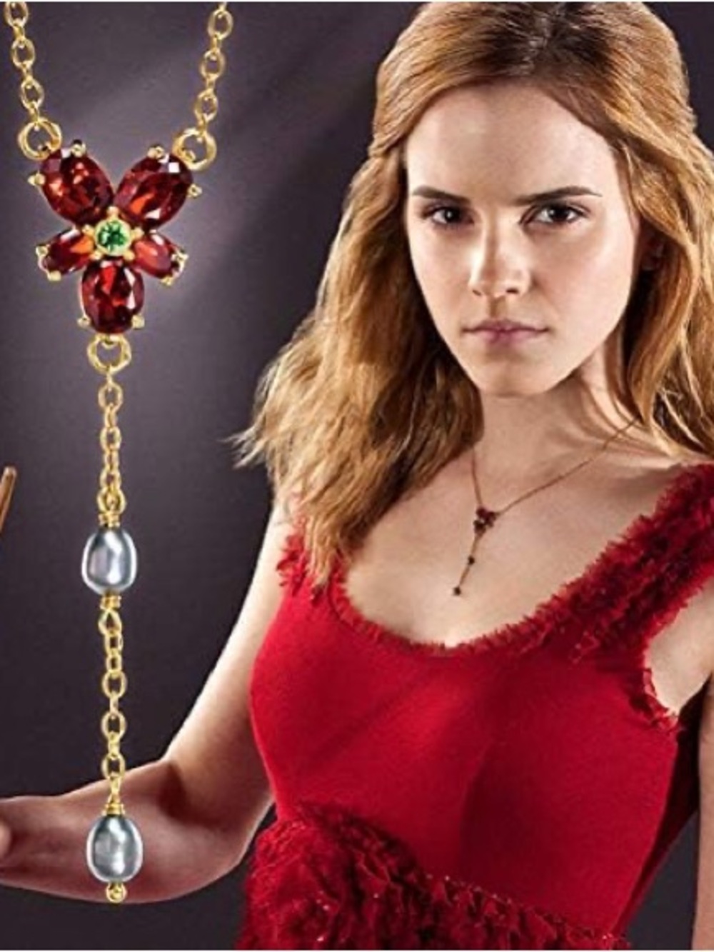 Hermione Deathly Hallows Red Necklace